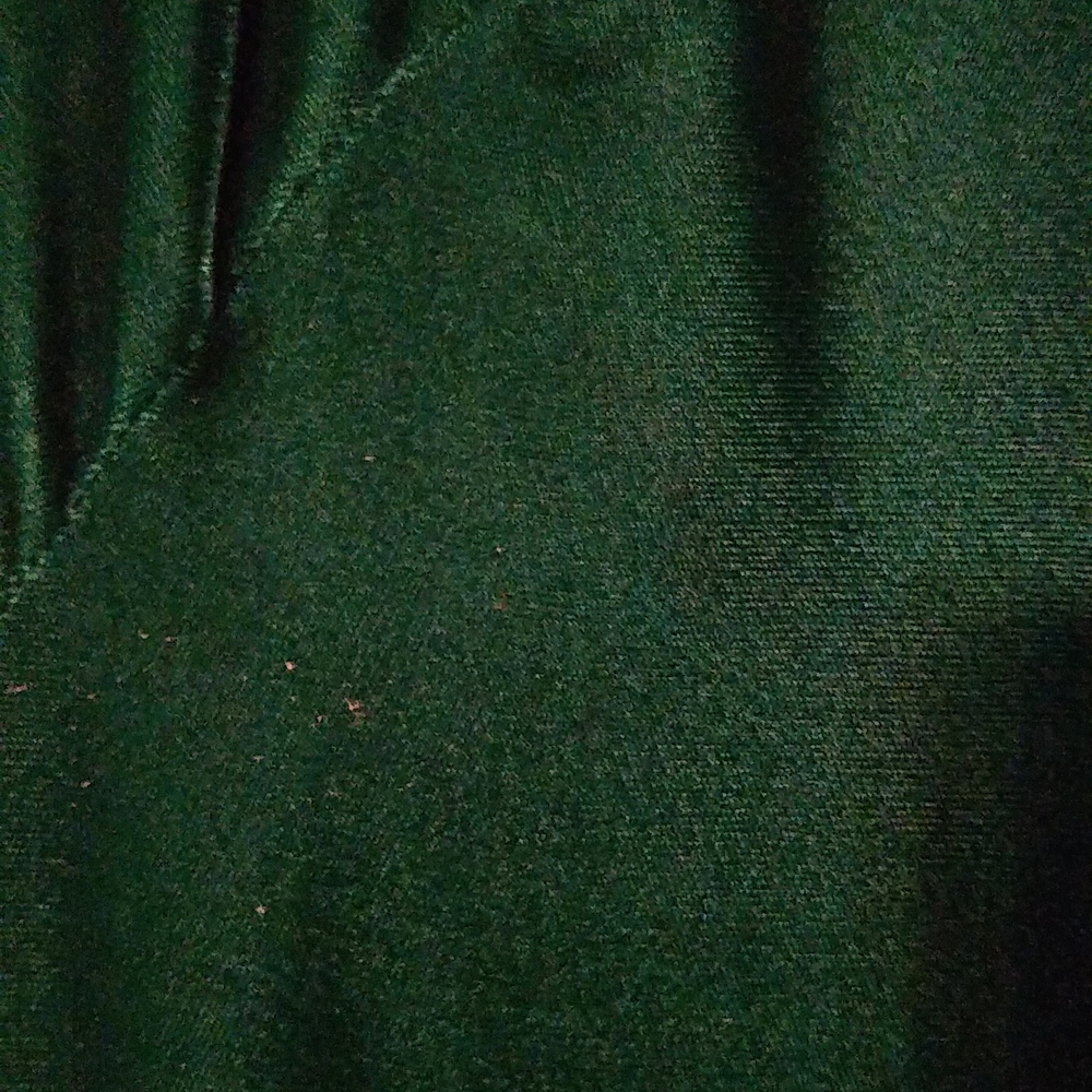 Emerald green long velvet dress, gown. Vintage, handmade Collar With Bling Lace - Picture 7 of 15